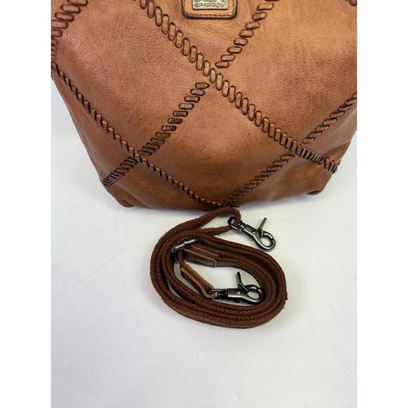 Spikes & Sparrow Brown Leather Hobo Bag Whipstitch Crossbody Handbag Slouchy - Picture 3 of 9